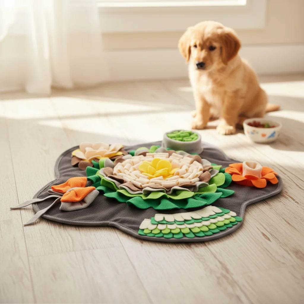 Star Flower Pet Snuffle Mat Slow Feeding Pad Interactive Nose Work Toy Indoor Dog Training Boredom Relief Supplies New