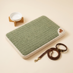 Willkommen zu Hause Set – Hundebett, Keramiknapf und Leder-Set